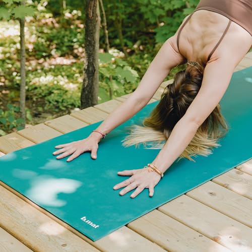 B YOGA B Mat Strong 6mm Thick Yoga Mat, 100% Rubber, Sticky & Eco-Friendly Exercise Mat, Non-Slip for Hot Yoga, Fitness, Pilates, Exercise, Stretching, Gym or Home Workouts (71" Deep Blue)