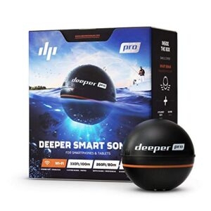 deeper pro smart sonar castable and portable smart sonar wifi fish finder for kayaks and boats on shore ice fishing fish finder