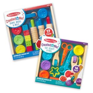 melissa & doug clay play activity set - with sculpting tools and 8 tubs of modeling dough - arts and crafts for kids, clay kits for ages 3+