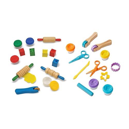 Melissa & Doug Clay Play Activity Set - With Sculpting Tools and 8 Tubs of Modeling Dough - Arts And Crafts For Kids, Clay Kits For Ages 3+