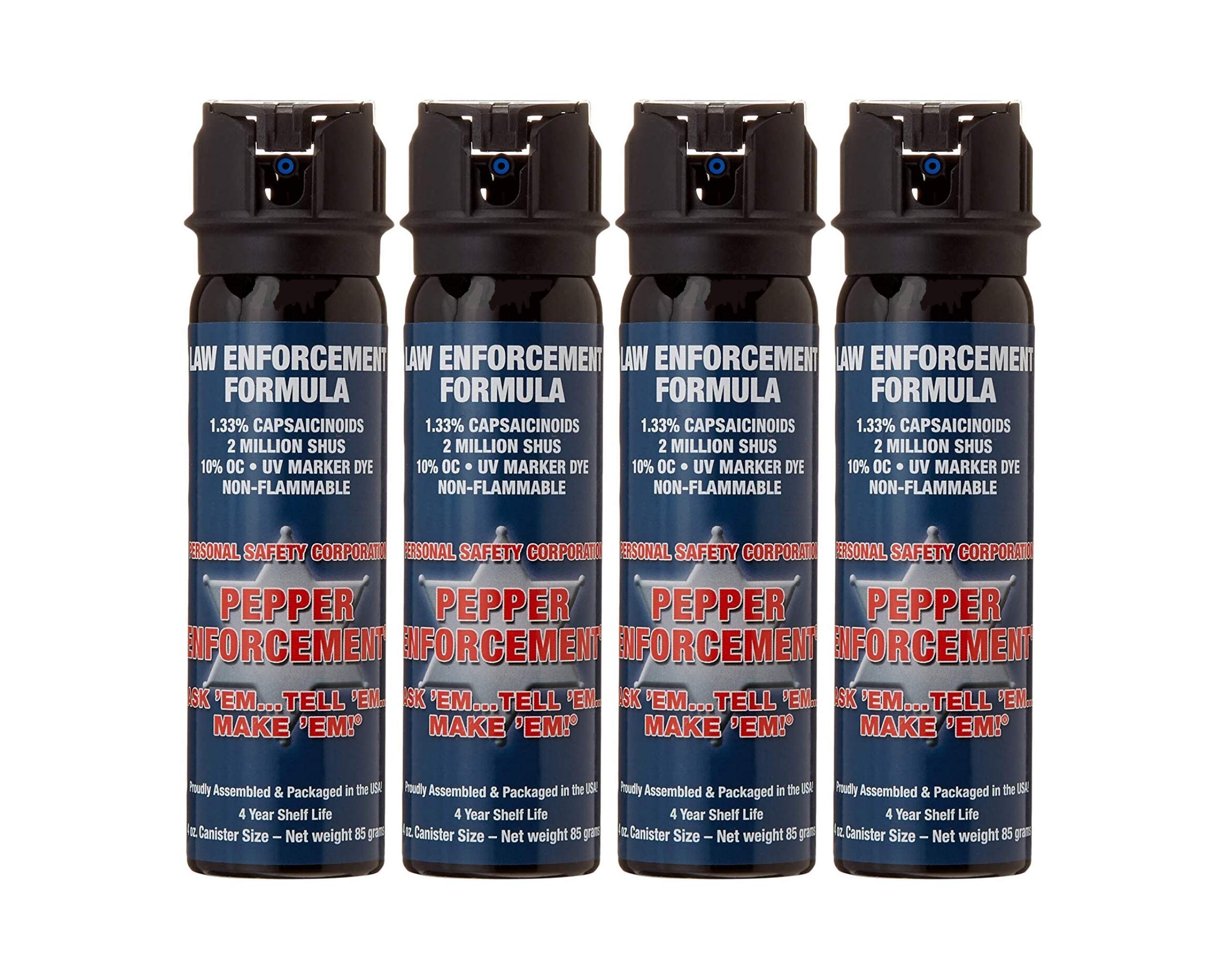 Pepper Enforcement PE1110MF-FT Fogger Pepper Spray (Pack of 4) - 10% OC Maximum Strength Formula - Emergency Self Defense Personal Protection (4)