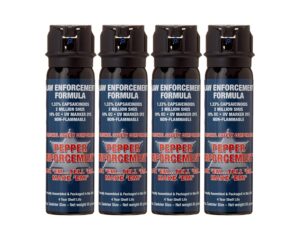 pepper enforcement 4-pack pe1110pf-ft foam pepper spray - 10% oc maximum strength formula - emergency self defense personal protection