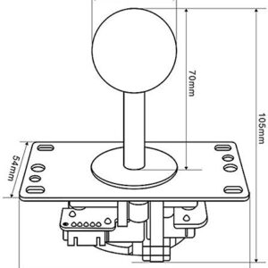 SANWA JLF-TP-8YT Joystick Black Original - for Arcade Jamma Game 4 & 8 Way Adjustable, Compatible with Catz Mad SF4 Tournament Joystick (Black Ball Top), Use for Arcade Game Machine Cabinet S@NWA