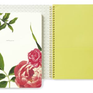 Kate Spade New York Large Spiral Notebook 11" x 9.5" with 160 College Ruled Pages, Floral