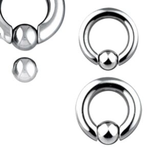 lobal domination pair of spring-loaded captive bead rings 8g,6g,4g,4g,2g,0g,00g easy pop out (gauge 2g - diameter 1/2")