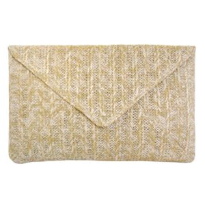 jnb women's straw envelope clutch natural