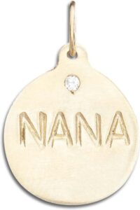 helen ficalora "nana disk charm with diamond yellow gold