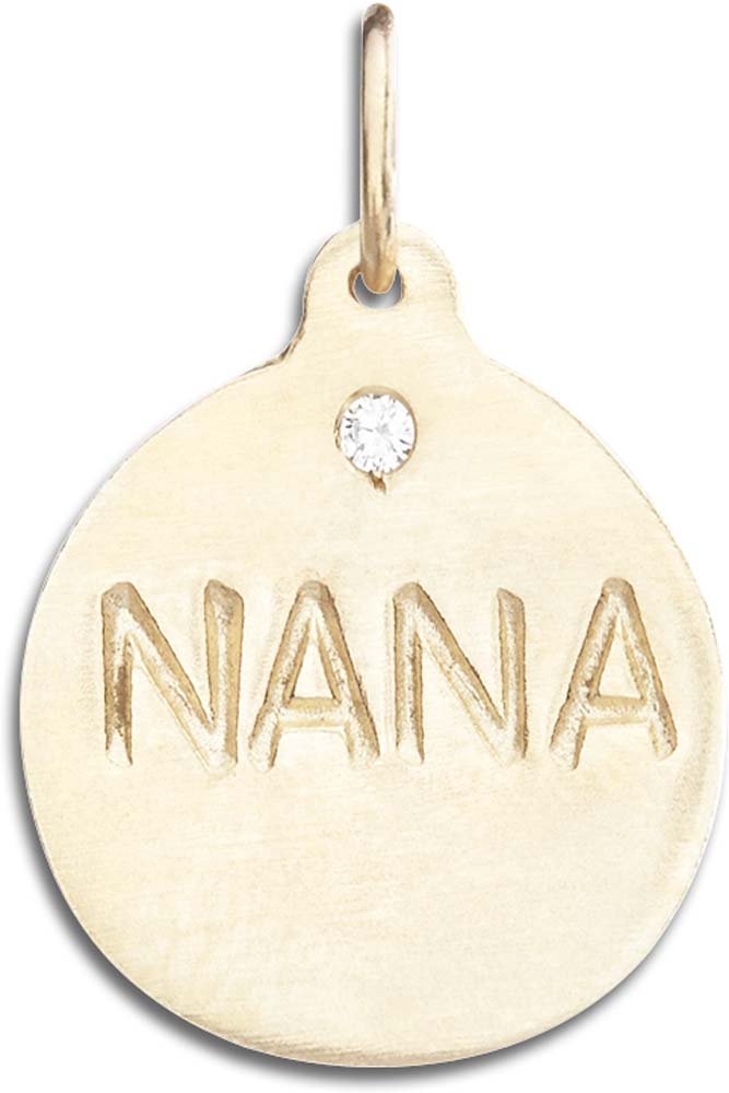 Helen Ficalora "Nana Disk Charm With Diamond Yellow Gold