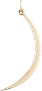 helen ficalora large smooth crescent moon charm yellow gold