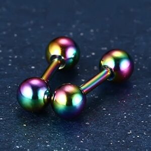 Tanyoyo 4mm Surgical Stainless Steel Ear Piercing Studs Earrings sets 5 Pair Mixed Colors High Polished 16G