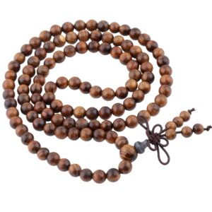 SUNYIK Black Rosewood 108 Tibetan Buddhist Mala Bracelet Beaded Prayer Bead(6mm)