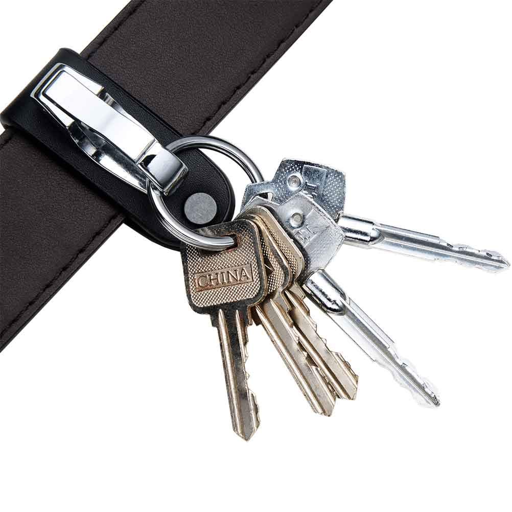 Liangery Keychain for Men, Belt Keychain Leather Belt Loop Key Holder Belt Key Chain Clips with Detachable Keyring for Men