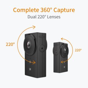 YI 360 VR Camera Dual-Lens 5.7K HI Resolution Panoramic Camera with Electronic Image Stabilization, 4K in-Camera Stitching