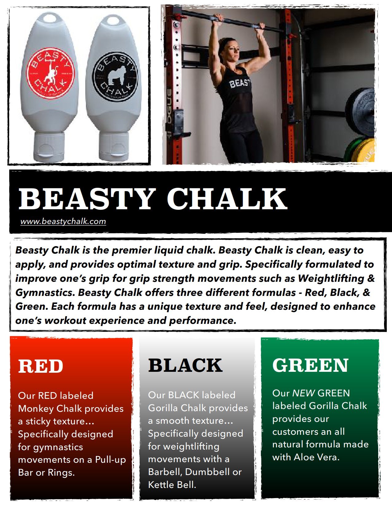 Beasty Chalk - Liquid Chalk for Weightlifting, CrossFit, Gymnastics, Rock Climbing, SPORTS. Two 50 ml Squeeze Bottles. All Natural or IPA Based. (50 ml pair, GORILLA - WEIGHTLIFTING)