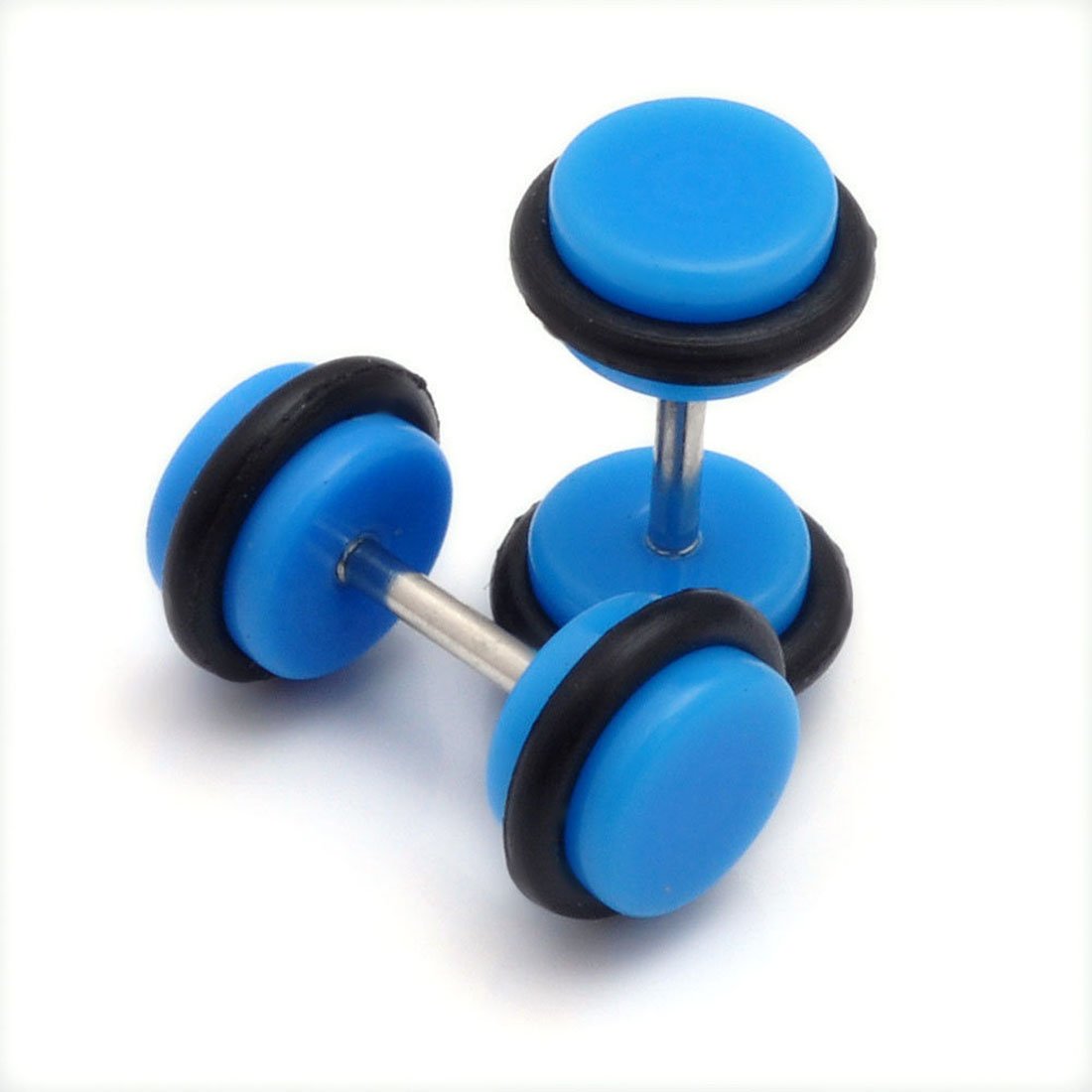 Tanyoyo 8pair 16PCS Acrylic Barbell Stud Earrings Fake Cheater Illusion Plug Earrings