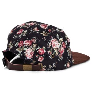 Blackskies Black Beauty Vol. II 5-Panel Cap Rose Black with Flowers Unisex Baseball Cap