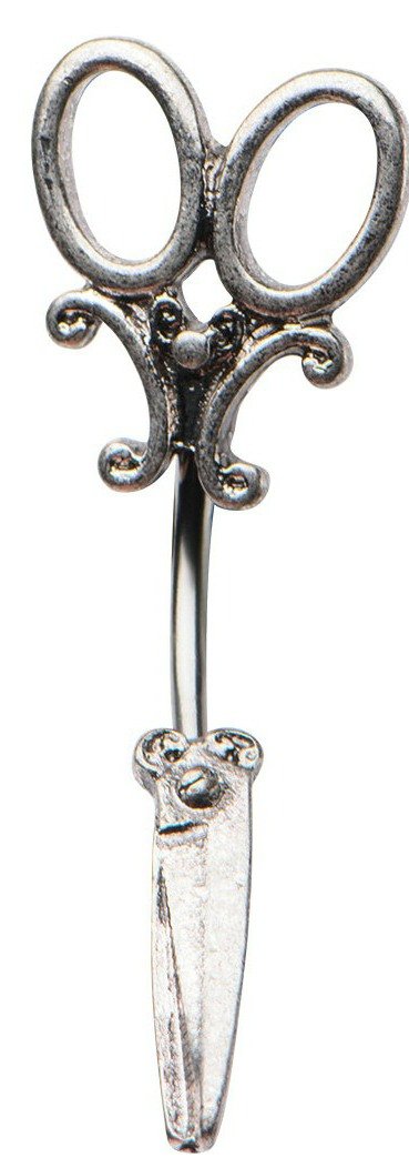 Belly Button Ring Navel Split Scissors 316L Surgical Steel Body Jewelry 14g