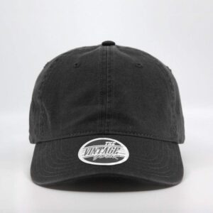 Classic Washed Cotton Twill Low Profile Adjustable Baseball Cap (Black)