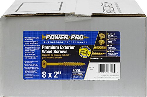 Power Pro 967775 Wood Screws, #8 x 2", Premium Outdoor Deck Screws, Rust Resistant, Epoxy Coated Bronze, 3000pcs Box