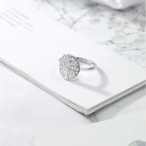 Gem Stone King 925 Sterling Silver Gorgeous White Tree Of Life Women Ring Set with Zirconia (Available in size 5, 6, 7, 8, 9)