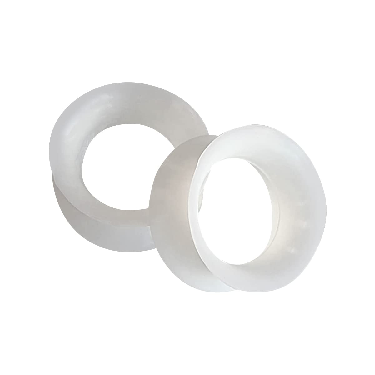 EG GIFTS Pair of White gauges Ultra Thin Walled Silicone Double Flared Flexi Ear Tunnels 6 Sizes to Choose (0 Gauge (8mm))