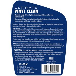 STAR BRITE Ultimate Vinyl Clean Spray - Multi-Surface Cleaner for Auto, RV, Home & Boat Upholstery - Vinyl, Rubber, Leather, Plastic + Interior & Exterior Trim - 32 OZ (096232)