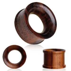 organic sono wood flesh tunnel plug with double flares