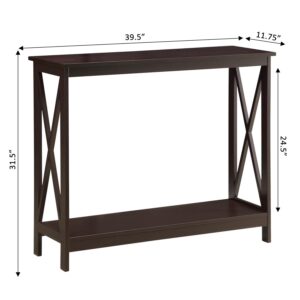 Convenience Concepts Oxford Console Table with Shelf, Espresso