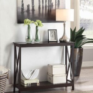 Convenience Concepts Oxford Console Table with Shelf, Espresso