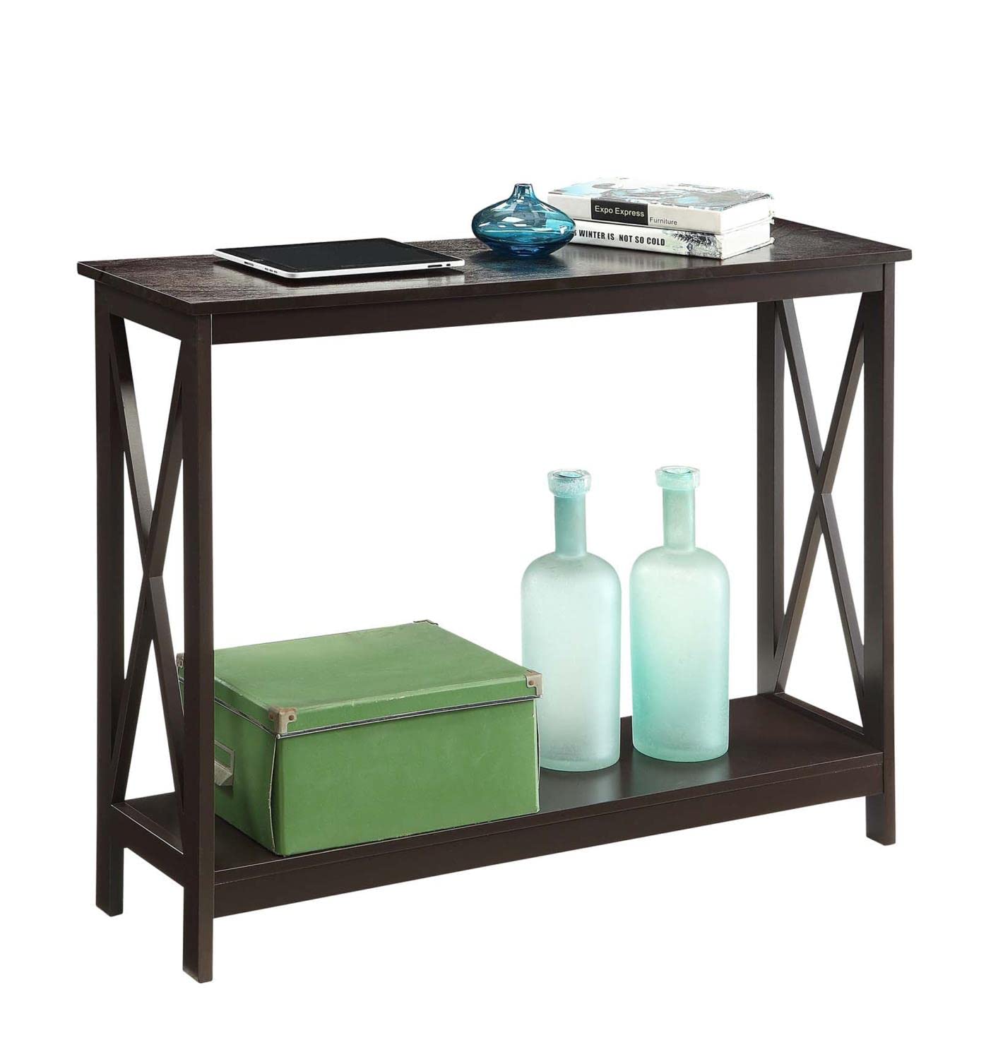 Convenience Concepts Oxford Console Table with Shelf, Espresso