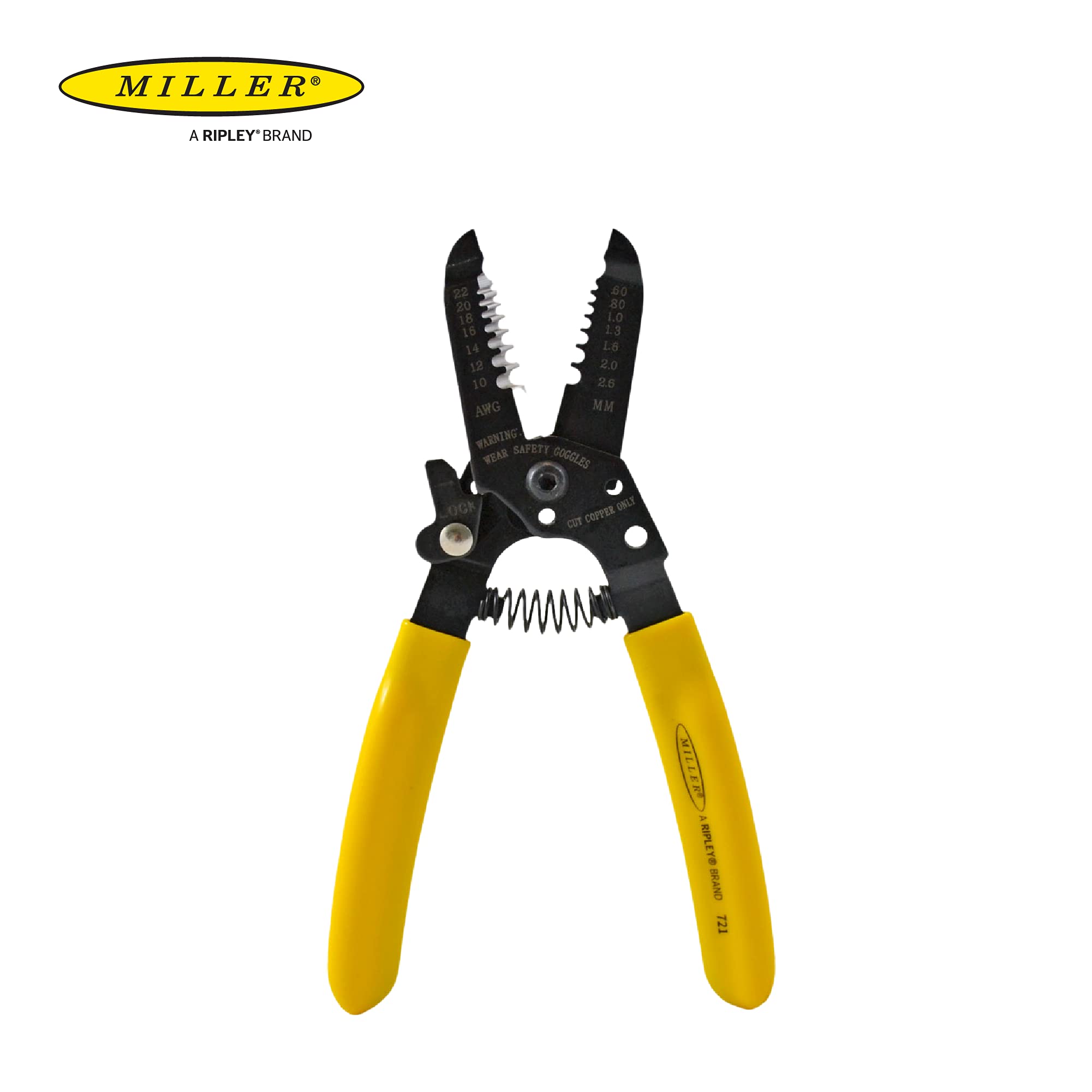 Miller 721 Multiwire Stripper and Cutter for Professional Technicians, Electricians, and Installers, Easily Portable Tool, 3.8 Ounces