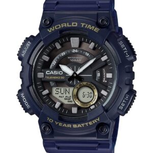 Casio Men's AEQ110W-2AV Heavy Duty Analog-Digital Display Quartz Blue Watch