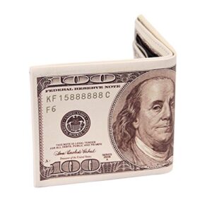 LUI SUI Men Us Dollar Bill Wallet Billfold Leather Credit Card Photo Holder