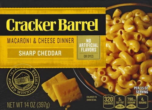 Cracker Barrel Sharp Cheddar Macaroni & Cheese Dinner, 14 oz Box