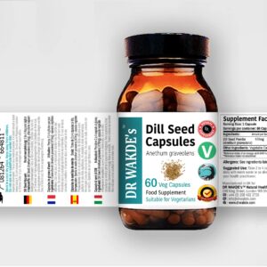 DR WAKDE'S Dill Seed Capsules (Anethum graveolans, 60 Veg Caps, Plant-Based Supplement, Ayurvedic Herb, All Natural, Vegan)