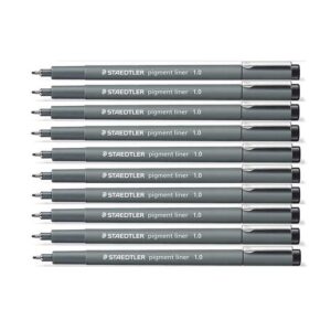 staedtler pigment liner 308 black 1.0 mm pack of 10