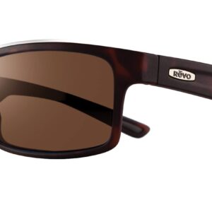 Revo Sunglasses Crawler: Polarized Performance Rectangle Sport Wrap Frame, Matte Tortoise Frame with Terra Lens