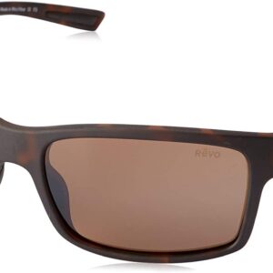 Revo Sunglasses Crawler: Polarized Performance Rectangle Sport Wrap Frame, Matte Tortoise Frame with Terra Lens