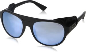 revo traverse 57mm high contrast polarized serilium 6-base lens technology sunglasses, part of the serilium collection, black frame (re 1036)