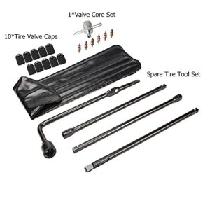 Dr.Roc Spare Tire Tool Kit with Spare Tire Jack Handle and Lug Wrench Spare Tire Kit Compatible with Chevy Silverado Tahoe Avalanche Suburban GMC Sierra Yukon 1999-2019 Cadillac Escalade 2002-2018