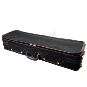 Paititi PTVNQF28 4/4 Full Size Professional Oblong Shape Lightweight Violin Hard Case, Black/Brown