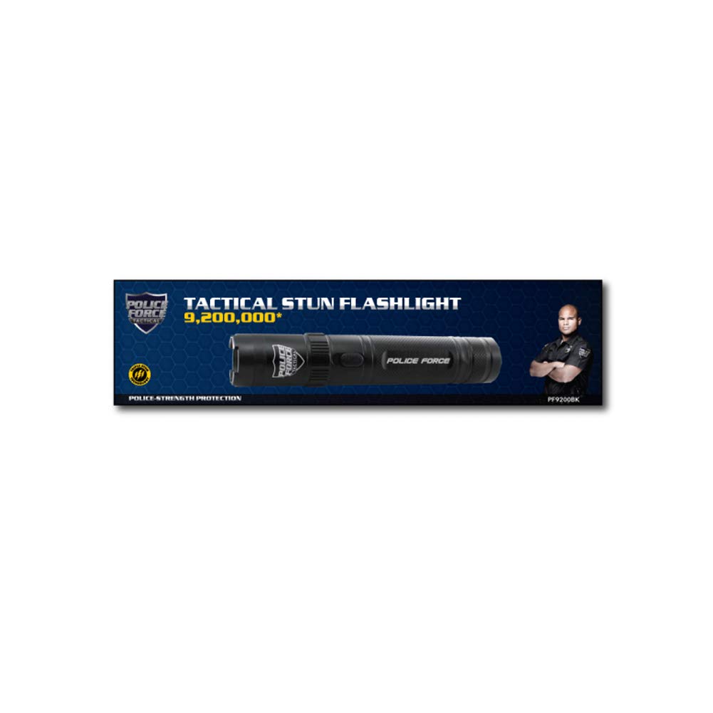 Streetwise Security Products PF9200BK Police Force 9,200,000 Volt Tactical Stun Gun Flashlight - Black