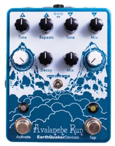 earthquaker devices avalanche run stereo reverb & delay with tap tempo guitar effects pedal