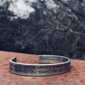 Quotable Cuffs Serenity Prayer Bracelet- Inspirational Engraved Pewter Bracelet by Whitney Howard Designs