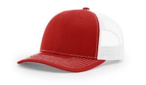 richardson red/white 112 mesh back trucker cap snapback hat