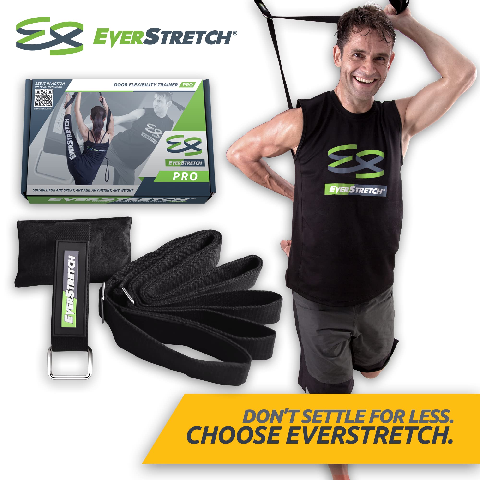 EverStretch Leg Stretcher PRO: Premium Over The Door Flexibility Trainer | Professional Stretching Equipment for Ballet, Dance, Martial Arts, Cheerleading & Gymnastics | Portable Split Machine