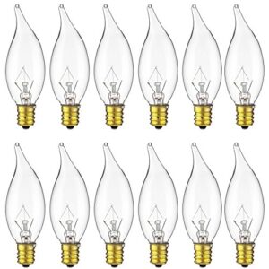 Sunlite Incandescent 15 Watt Petite Chandelier 105 Lumens Clear Light Bulb 12 Pack