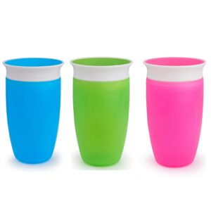 Munchkin Miracle 360 BPA Free Sippy Cup 296 mL/10 Oz 3 Count, Blue/Green/Pink