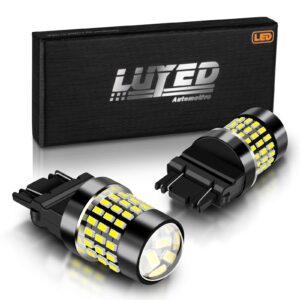 luyed 3157 led bulb turn signal light 1800 lumens super bright 3056 3156 3057 3057k 3157 4157 led bulbs with projector for tail lights backup reverse lights,xenon white,pack of 2