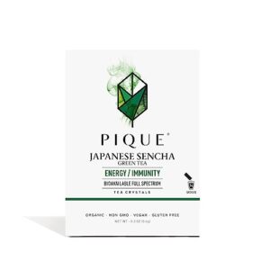 Pique Organic Sencha Tea Crystals - Supports Immunity, Energy - 14 Single Serve Sticks (Pack of 1)